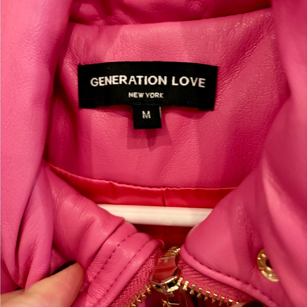 Generation Love faux leather puffer jacket - Hot pink, Gold hardware, size M - Picture 7 of 8